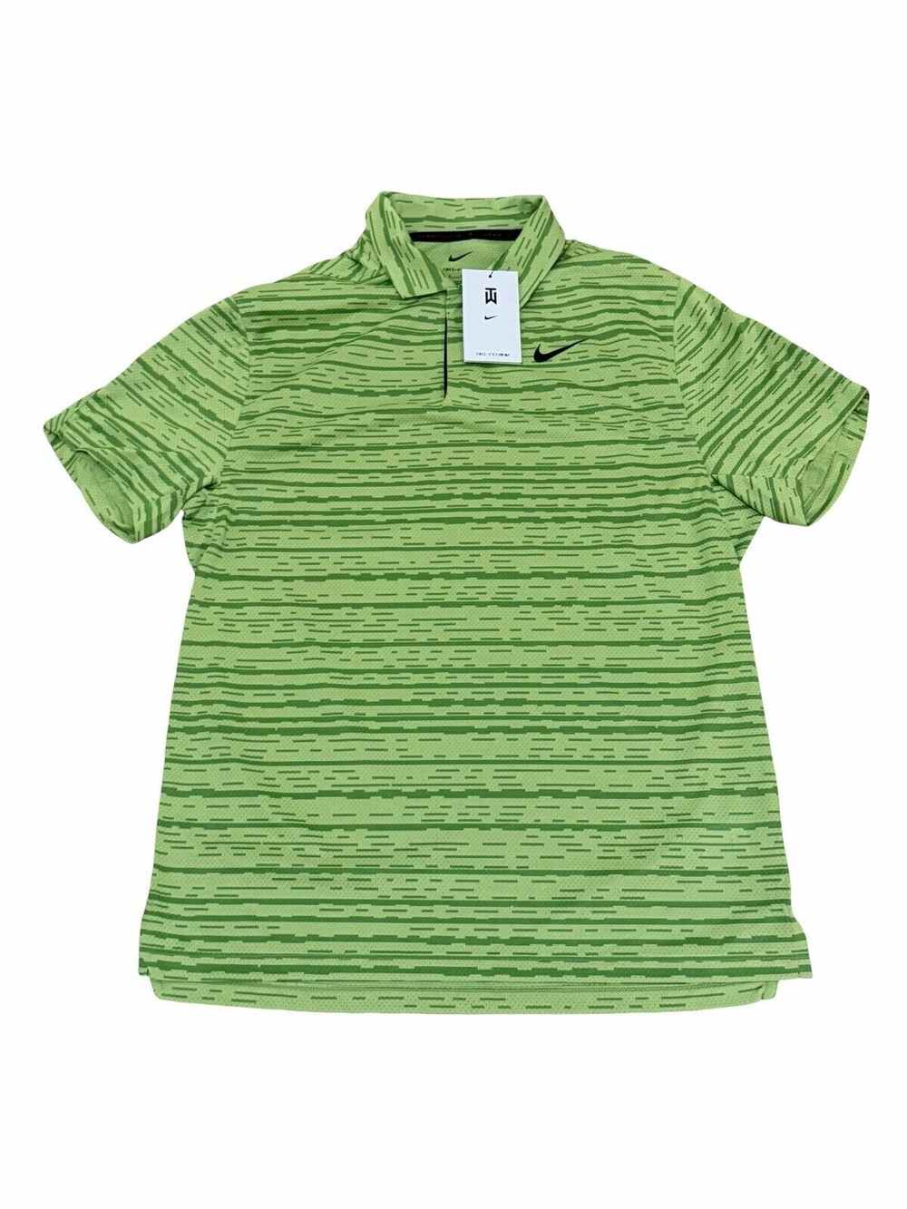 Size Small Nike Dri-FIT ADV Tiger Woods Striped Men's Green Golf Polo DH0789-332